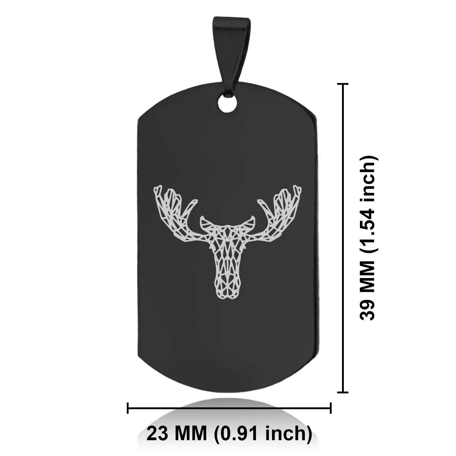 Stainless Steel Geometric Polygon Moose Dog Tag Pendant