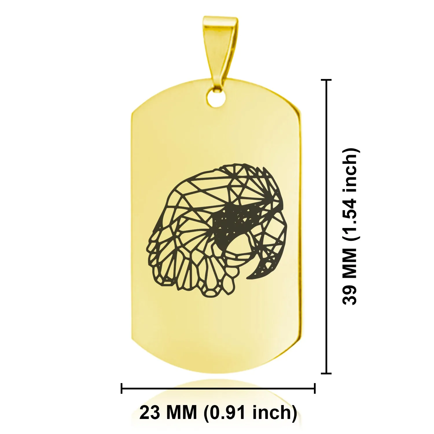 Stainless Steel Geometric Polygon Parrot Dog Tag Keychain