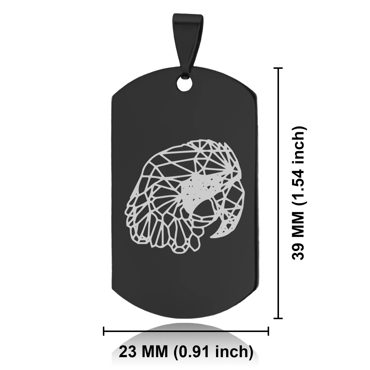 Stainless Steel Geometric Polygon Parrot Dog Tag Keychain