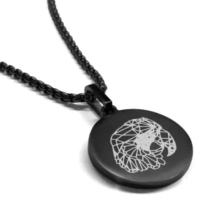 Stainless Steel Geometric Polygon Parrot Round Medallion Pendant