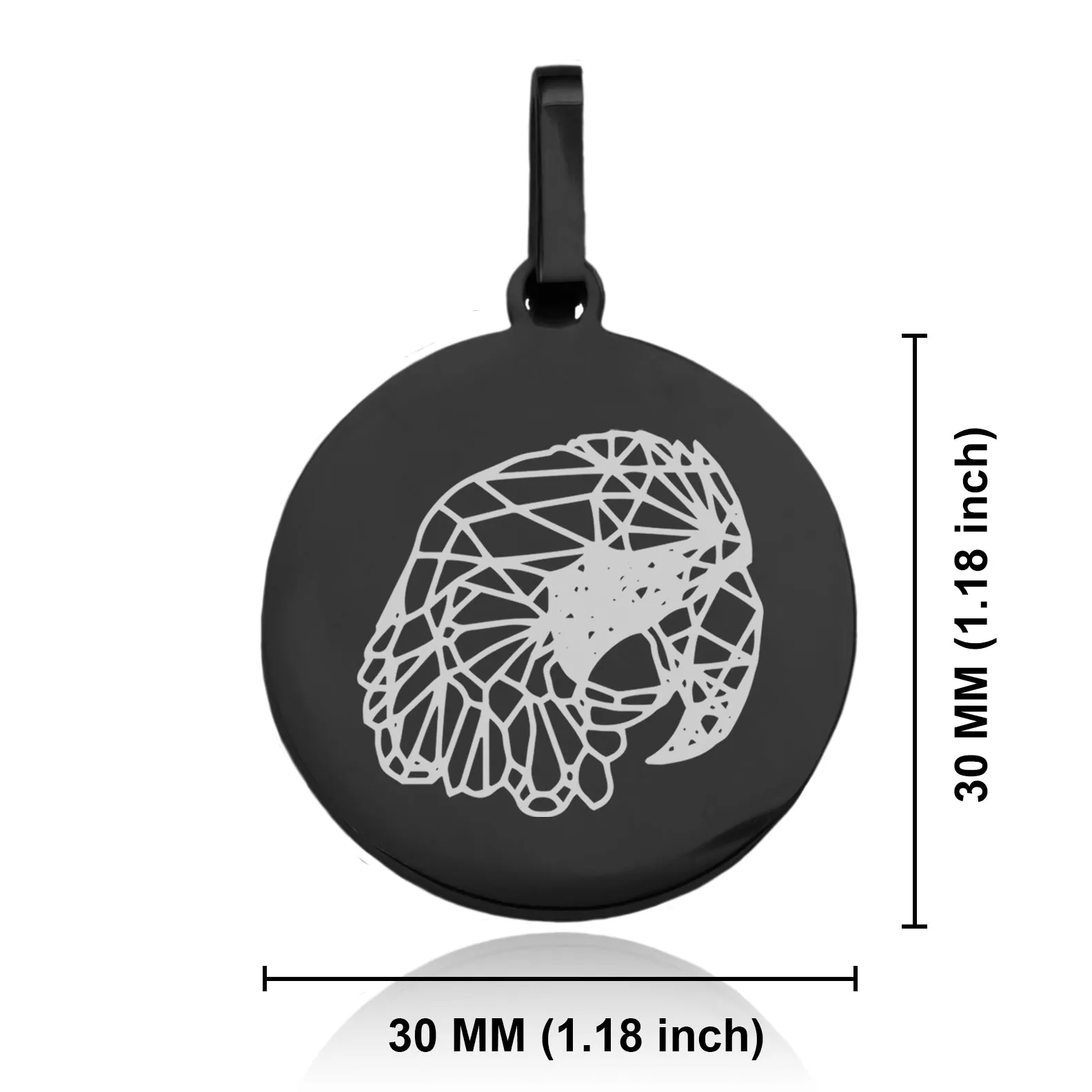 Stainless Steel Geometric Polygon Parrot Round Medallion Pendant
