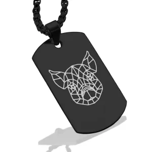 Stainless Steel Geometric Polygon Pig Dog Tag Pendant