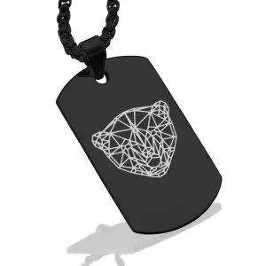 Stainless Steel Geometric Polygon Polar Bear Dog Tag Pendant