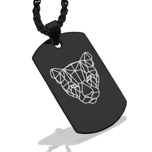 Stainless Steel Geometric Polygon Puma Dog Tag Pendant