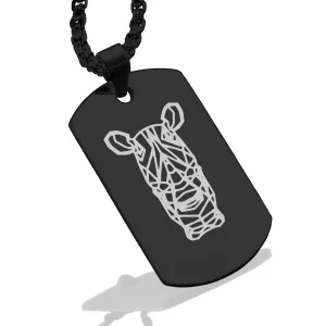 Stainless Steel Geometric Polygon Rhino Dog Tag Pendant