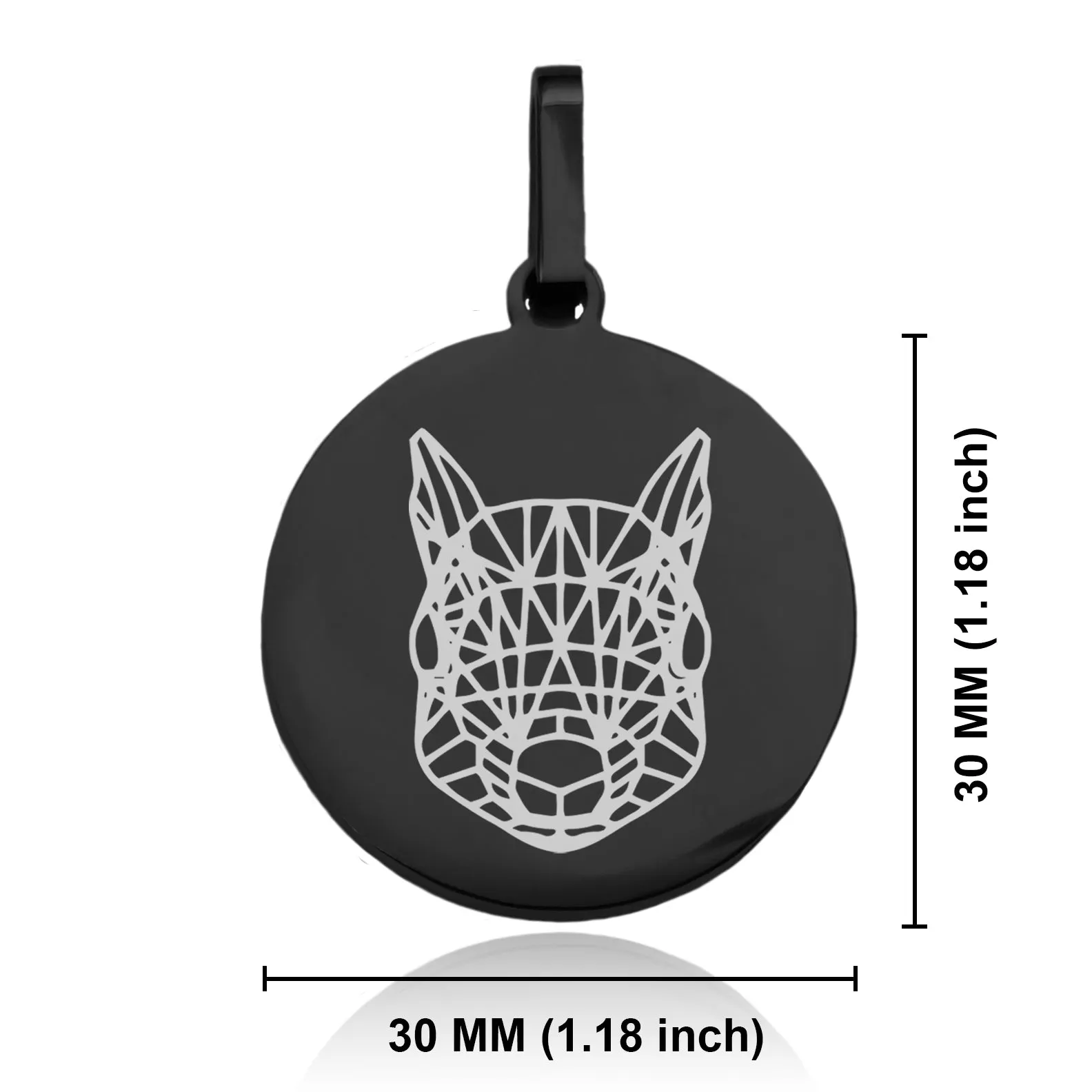 Stainless Steel Geometric Polygon Squirrel Round Medallion Keychain