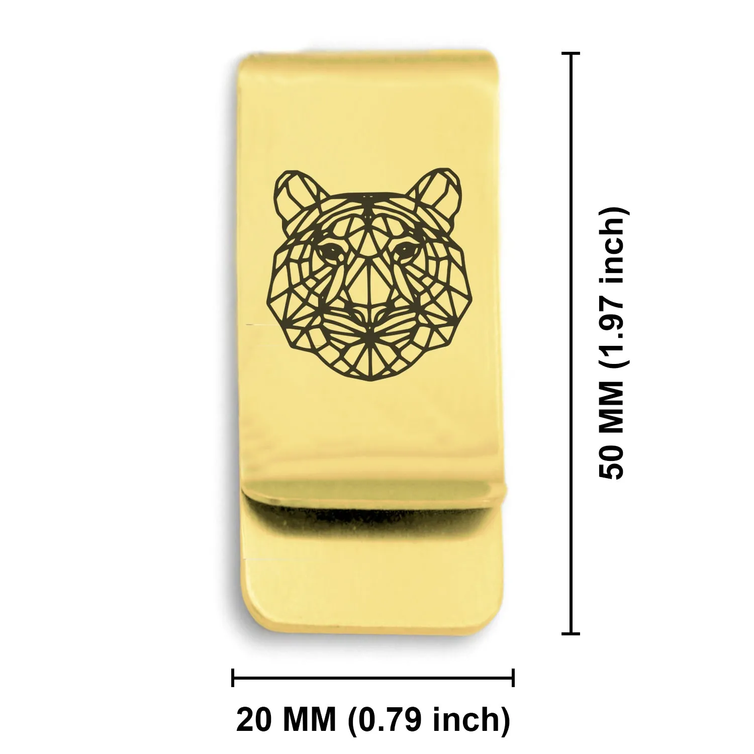 Stainless Steel Geometric Polygon Tiger Classic Slim Money Clip