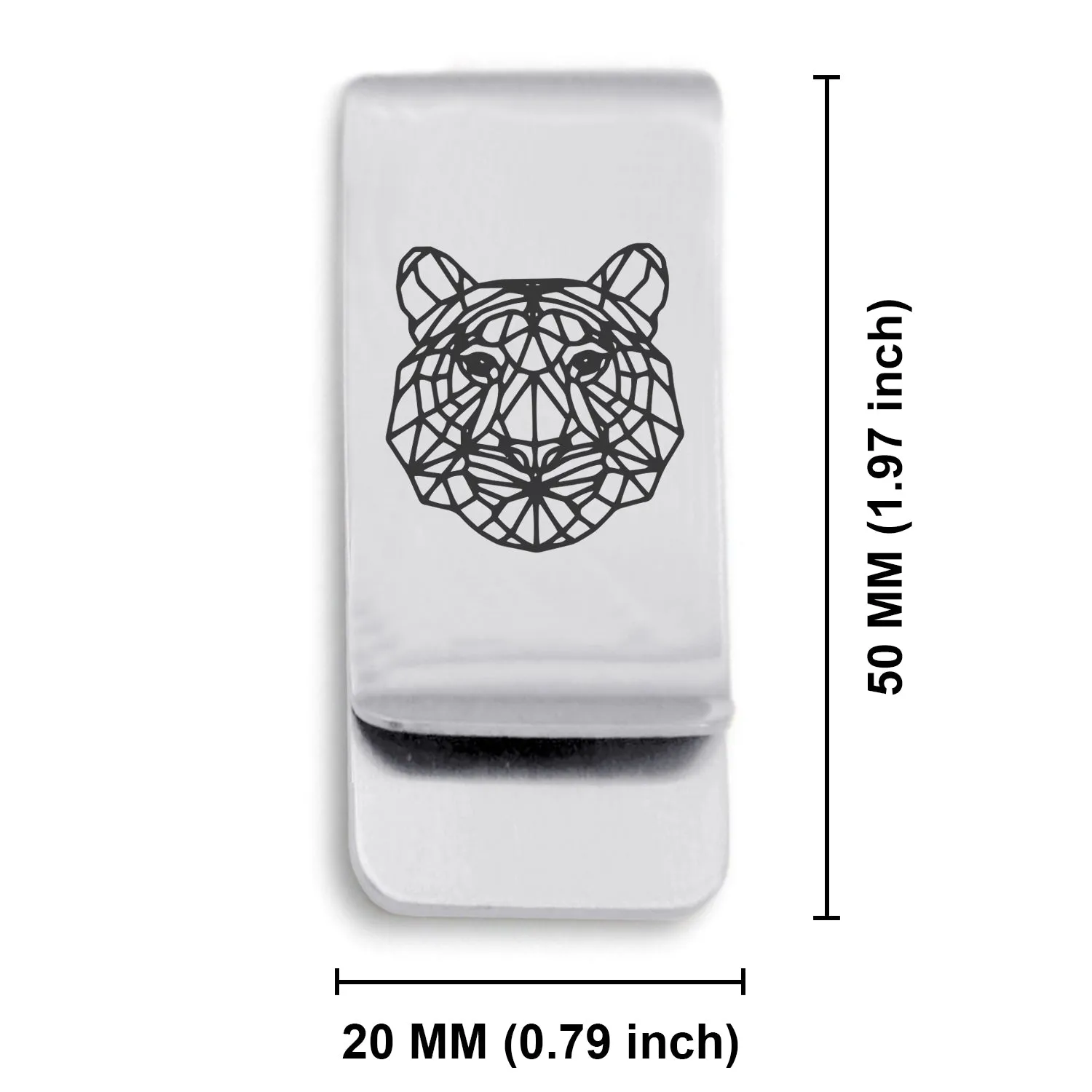 Stainless Steel Geometric Polygon Tiger Classic Slim Money Clip