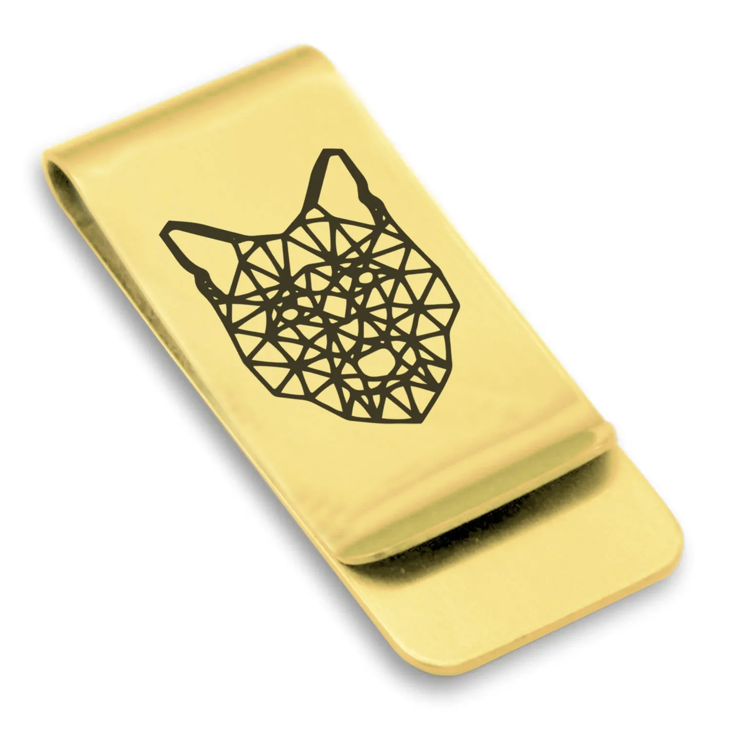 Stainless Steel Geometric Polygon Wolf Classic Slim Money Clip