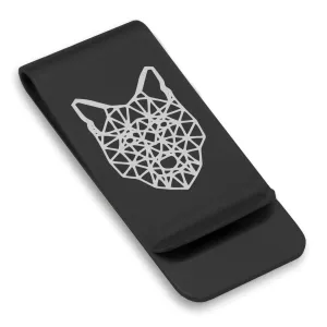 Stainless Steel Geometric Polygon Wolf Classic Slim Money Clip