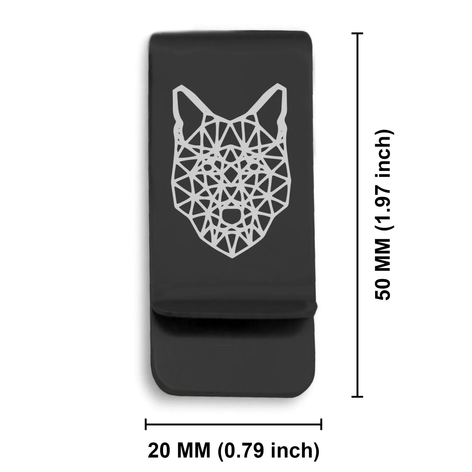 Stainless Steel Geometric Polygon Wolf Classic Slim Money Clip