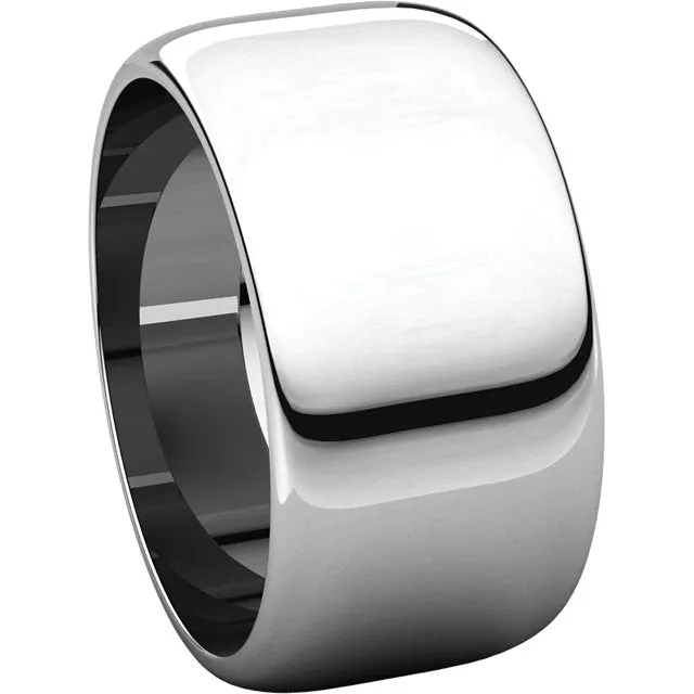 Sterling Silver 10mm Half Round Band, Size 6
