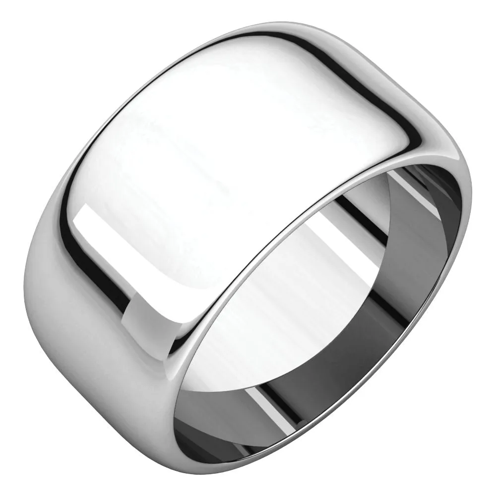 Sterling Silver 10mm Half Round Band, Size 6