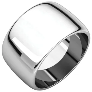 Sterling Silver 12mm Half Round Band, Size 6