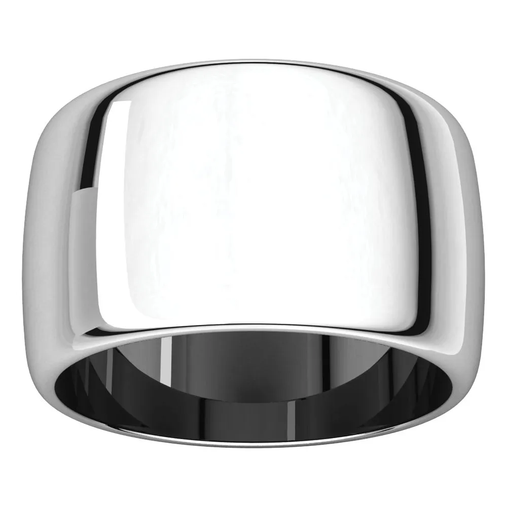 Sterling Silver 12mm Half Round Band, Size 6