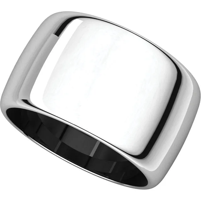 Sterling Silver 12mm Half Round Band, Size 6