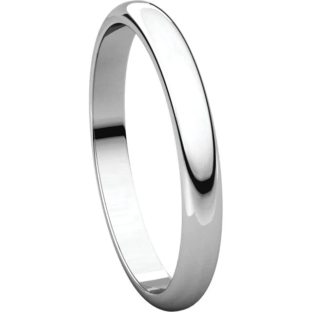 Sterling Silver 2.5mm Half Round Band, Size 4