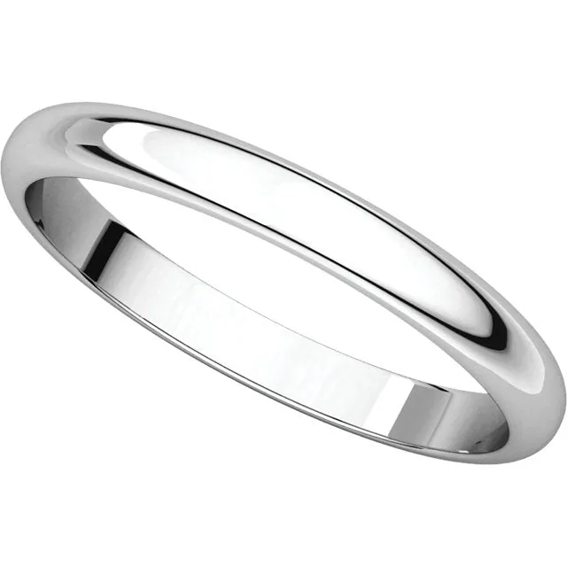 Sterling Silver 2.5mm Half Round Band, Size 4