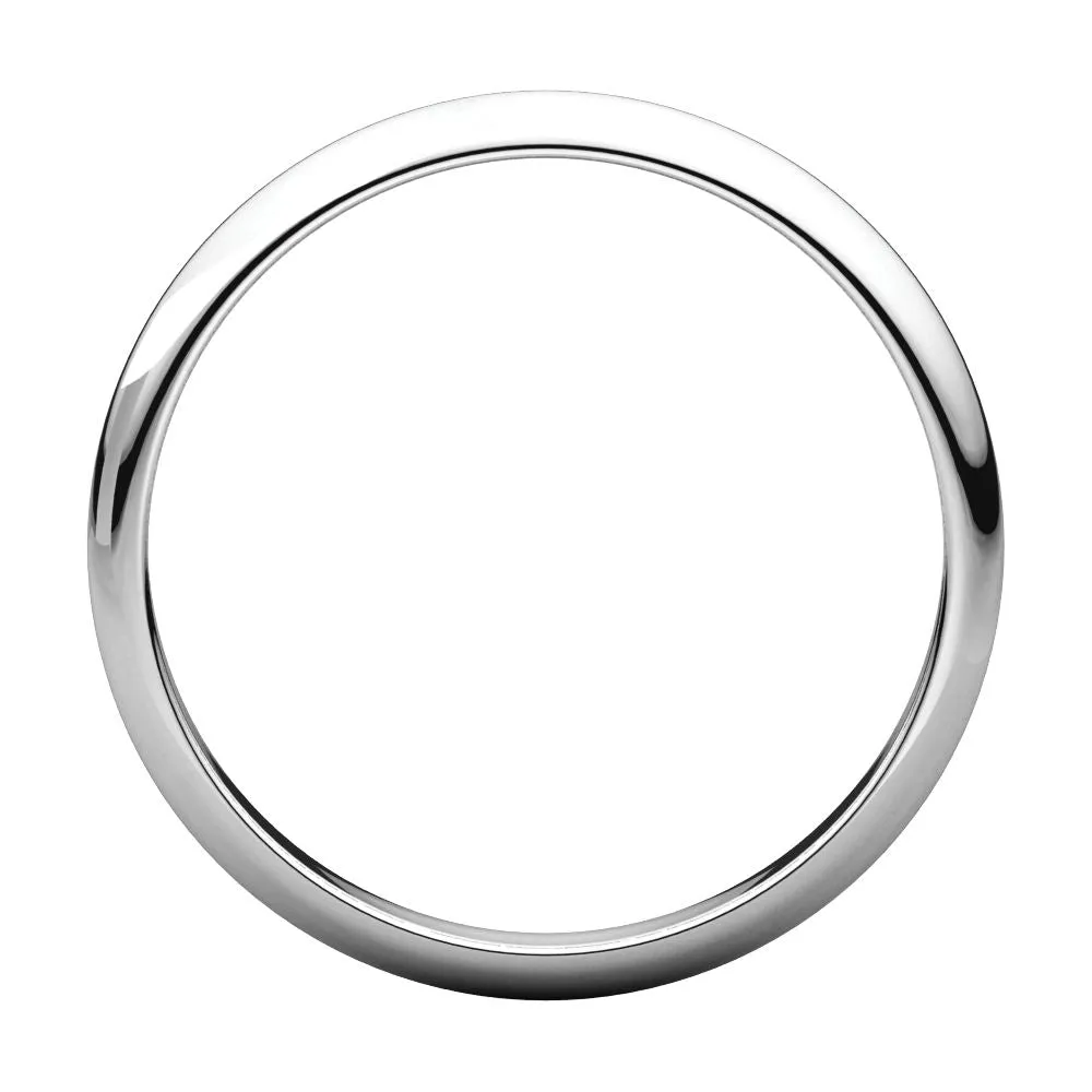 Sterling Silver 2.5mm Half Round Band, Size 4