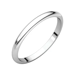 Sterling Silver 2mm Half Round Band, Size 5.5