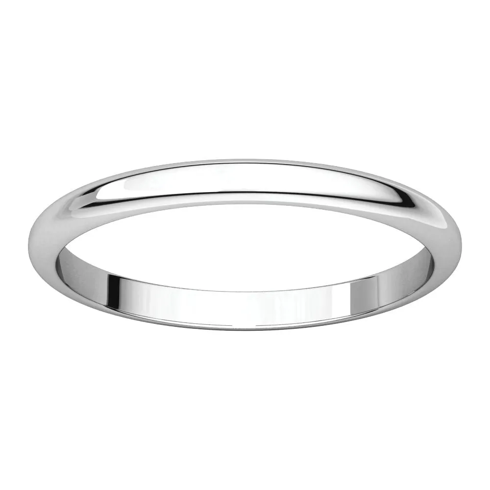 Sterling Silver 2mm Half Round Band, Size 5.5