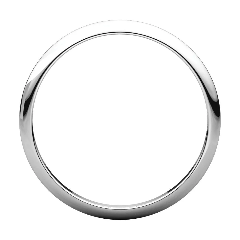 Sterling Silver 2mm Half Round Band, Size 5.5