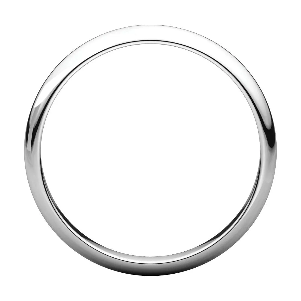 Sterling Silver 3mm Half Round Band, Size 10