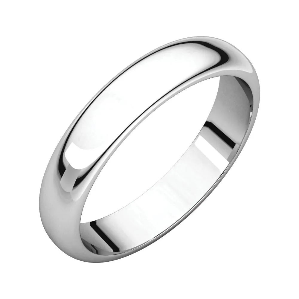 Sterling Silver 4mm Half Round Band, Size 12.5