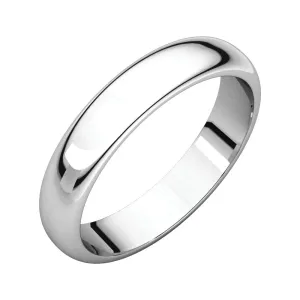 Sterling Silver 4mm Half Round Band, Size 12.5
