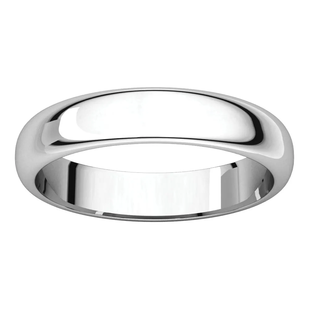 Sterling Silver 4mm Half Round Band, Size 12.5