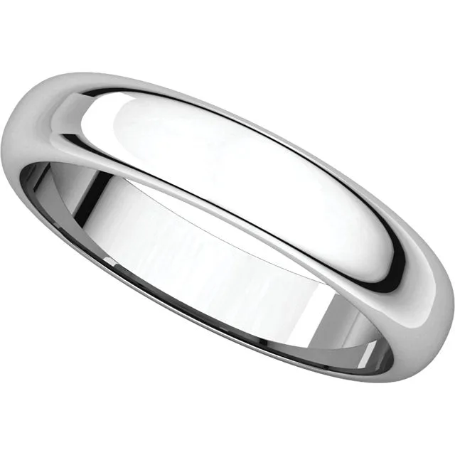 Sterling Silver 4mm Half Round Band, Size 12.5