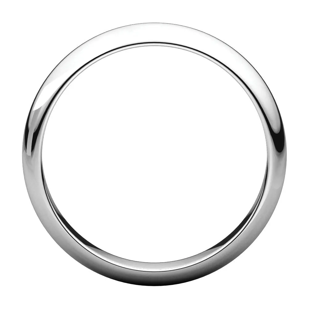Sterling Silver 4mm Half Round Band, Size 12.5
