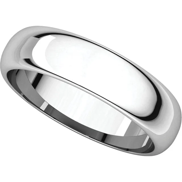 Sterling Silver 5mm Half Round Band, Size 11