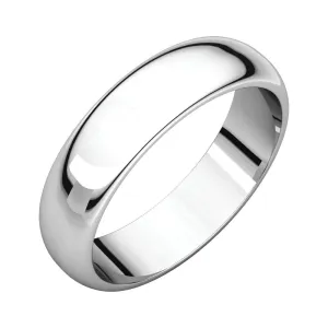 Sterling Silver 5mm Half Round Band, Size 11