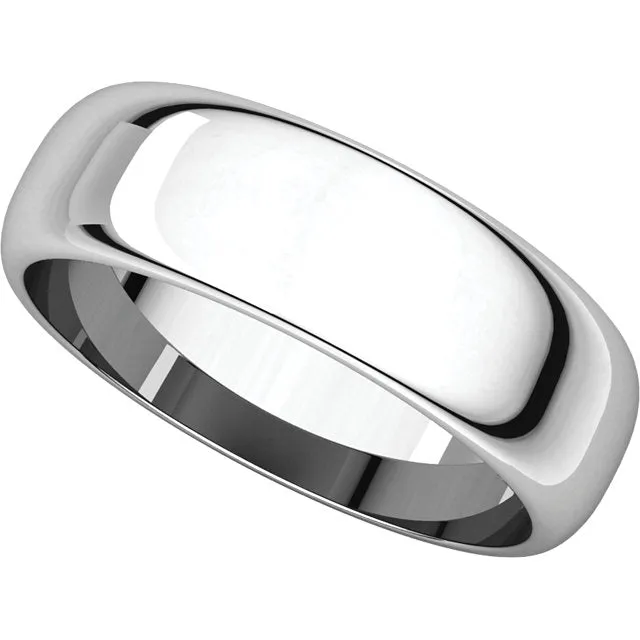Sterling Silver 6mm Half Round Band, Size 9