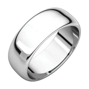 Sterling Silver 7mm Half Round Band, Size 6