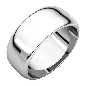 Sterling Silver 8mm Half Round Band, Size 9