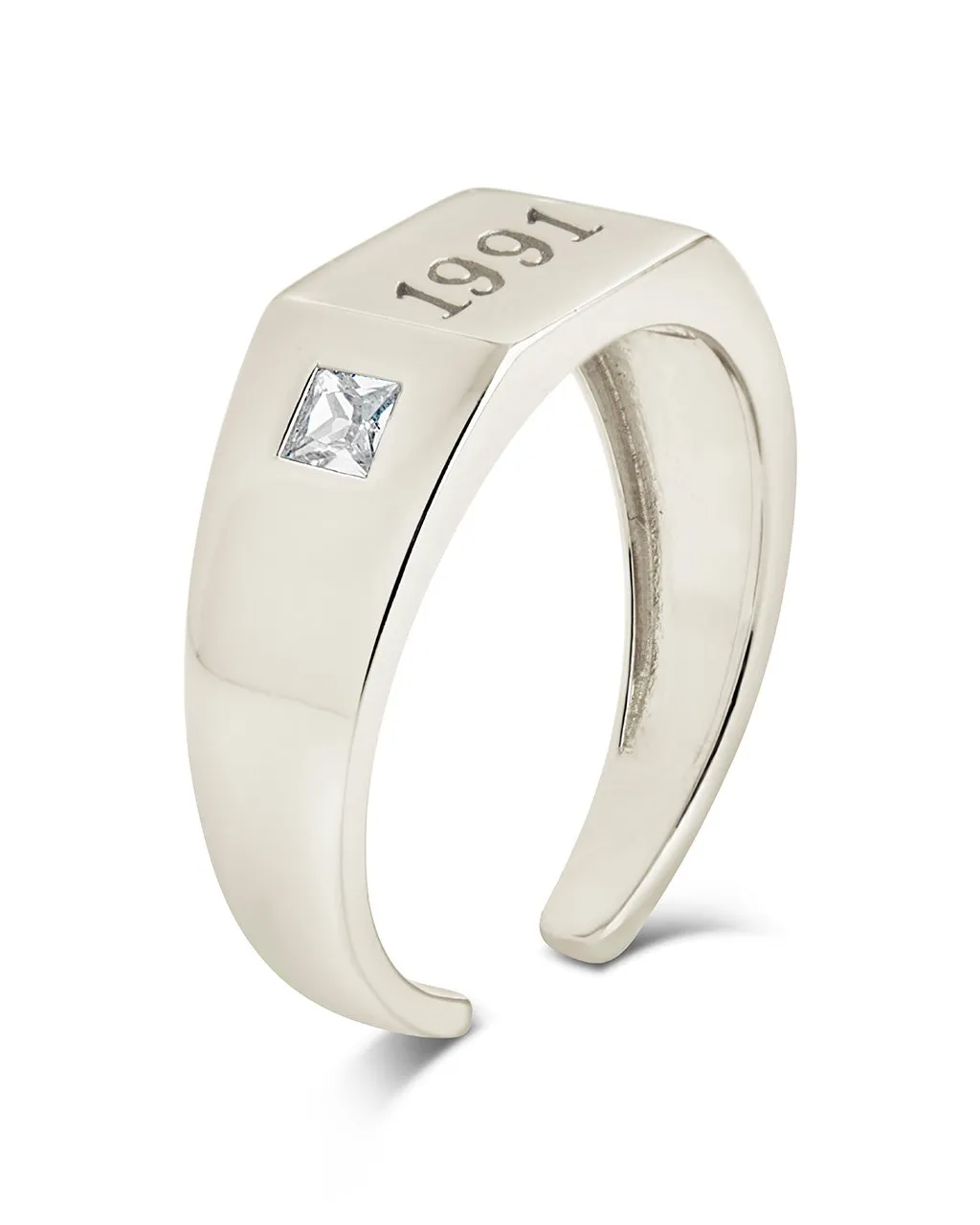 Sterling Silver Birth Year Signet Ring