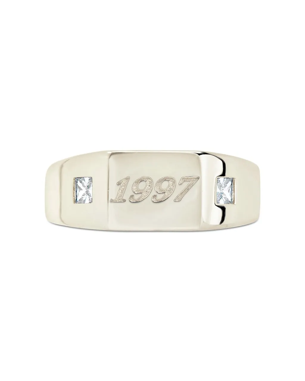 Sterling Silver Birth Year Signet Ring