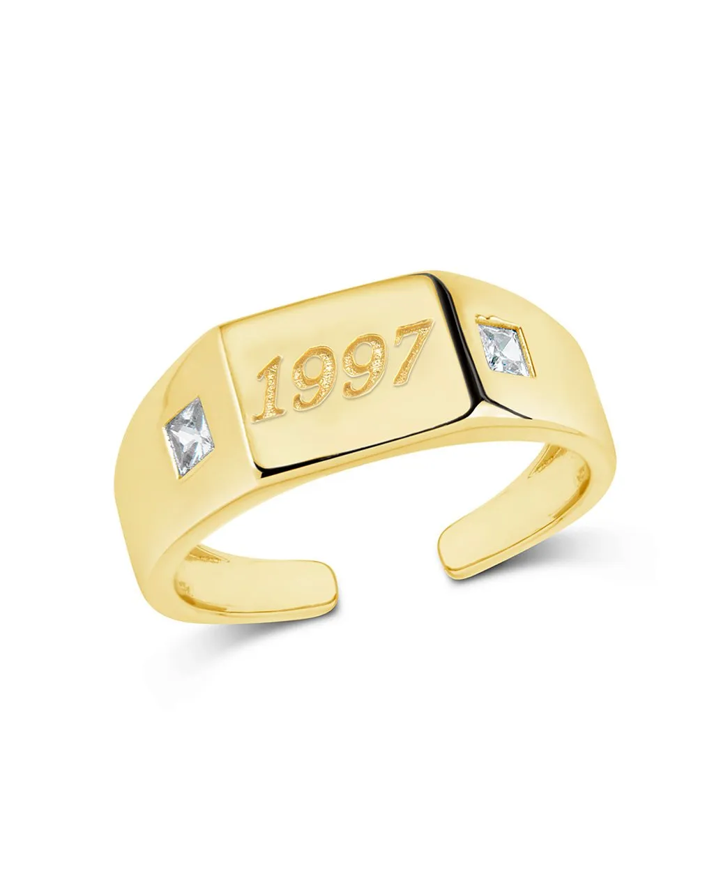 Sterling Silver Birth Year Signet Ring