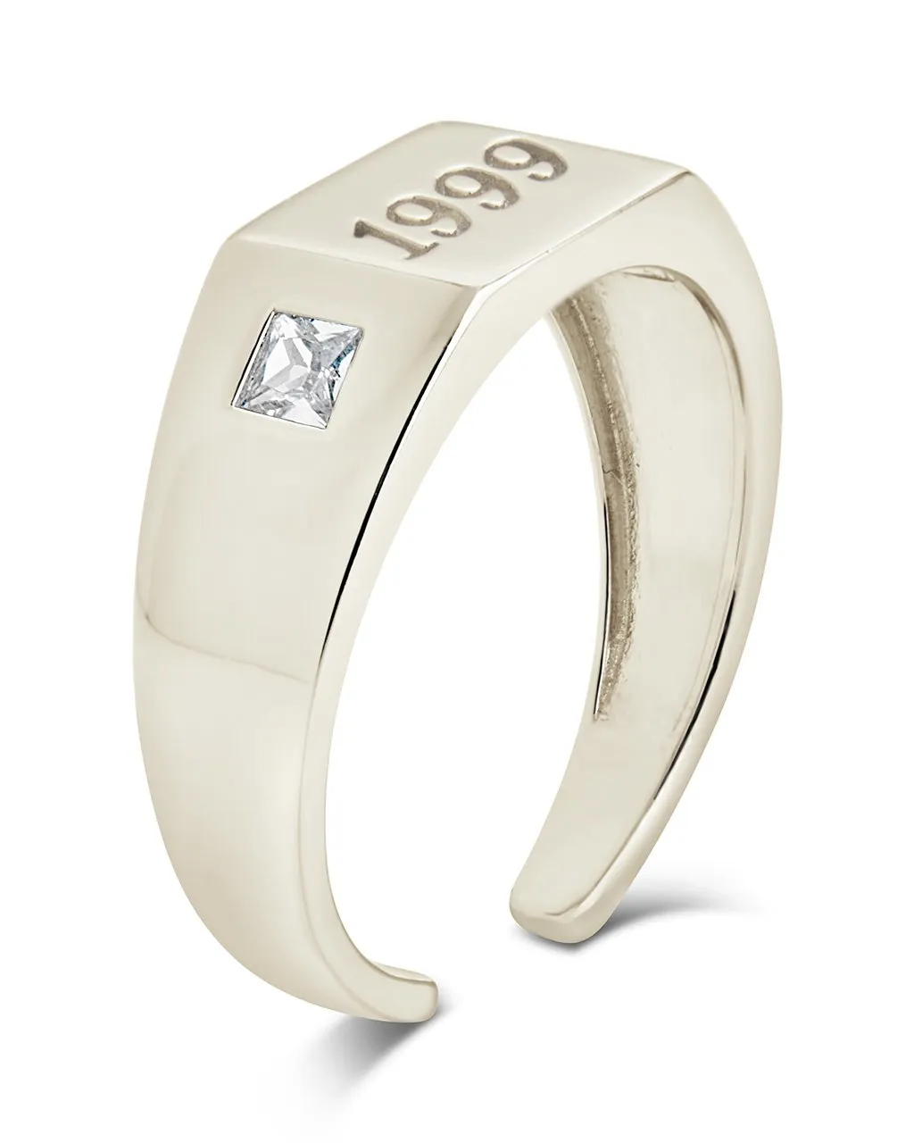 Sterling Silver Birth Year Signet Ring