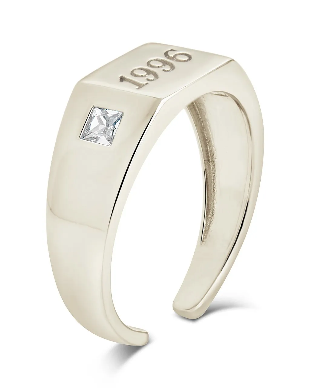 Sterling Silver Birth Year Signet Ring