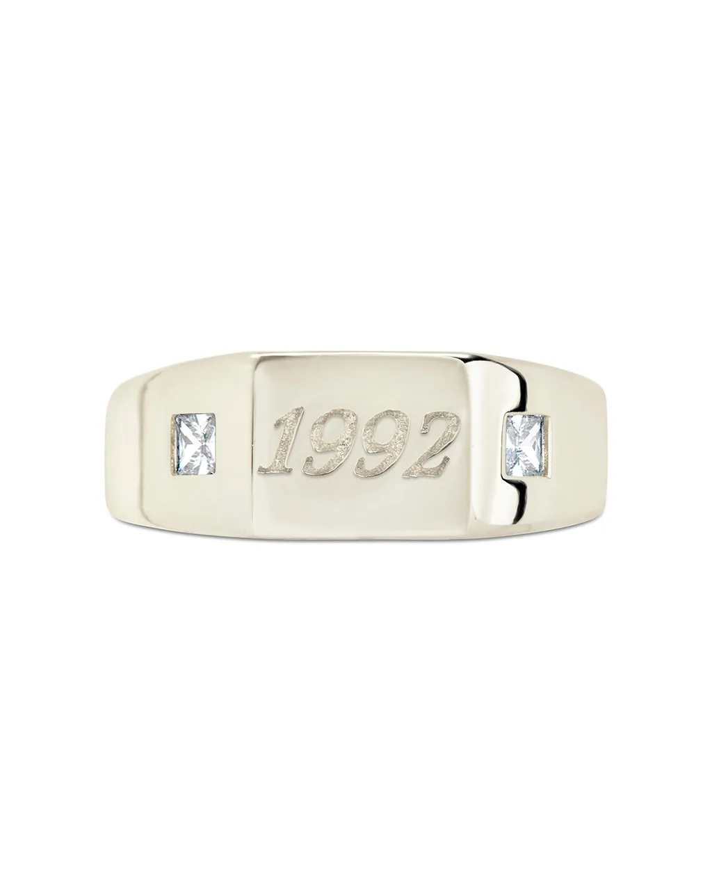 Sterling Silver Birth Year Signet Ring