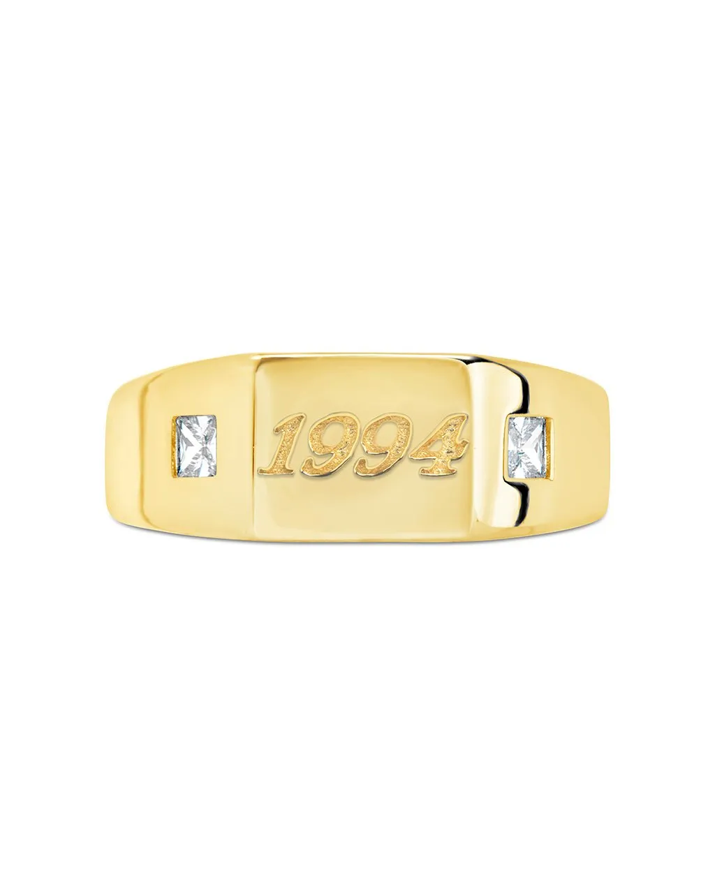 Sterling Silver Birth Year Signet Ring