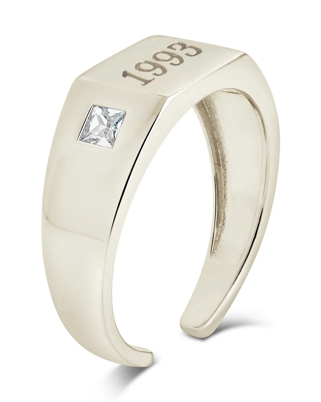 Sterling Silver Birth Year Signet Ring