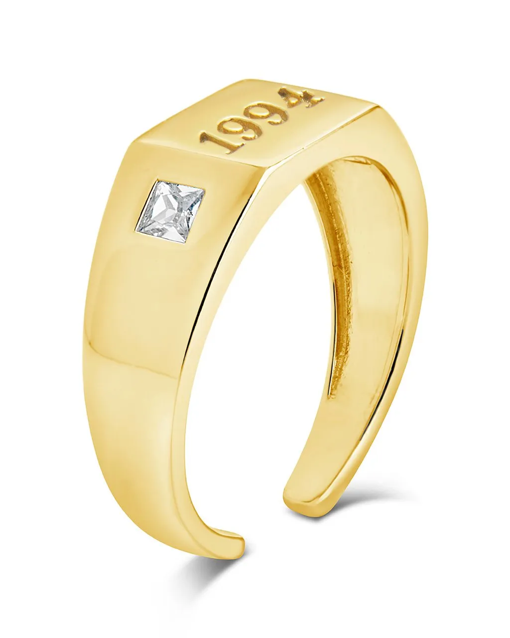 Sterling Silver Birth Year Signet Ring