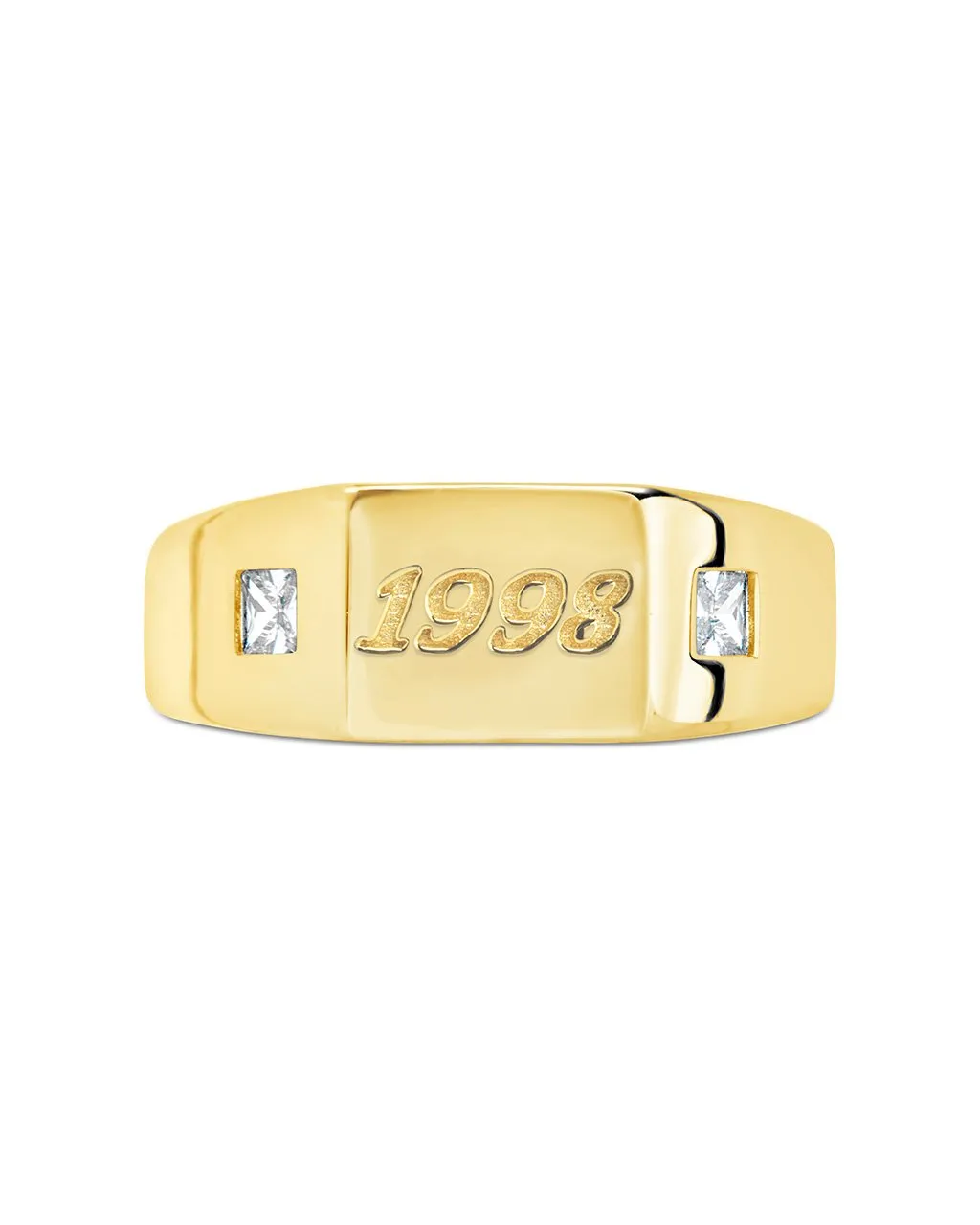 Sterling Silver Birth Year Signet Ring