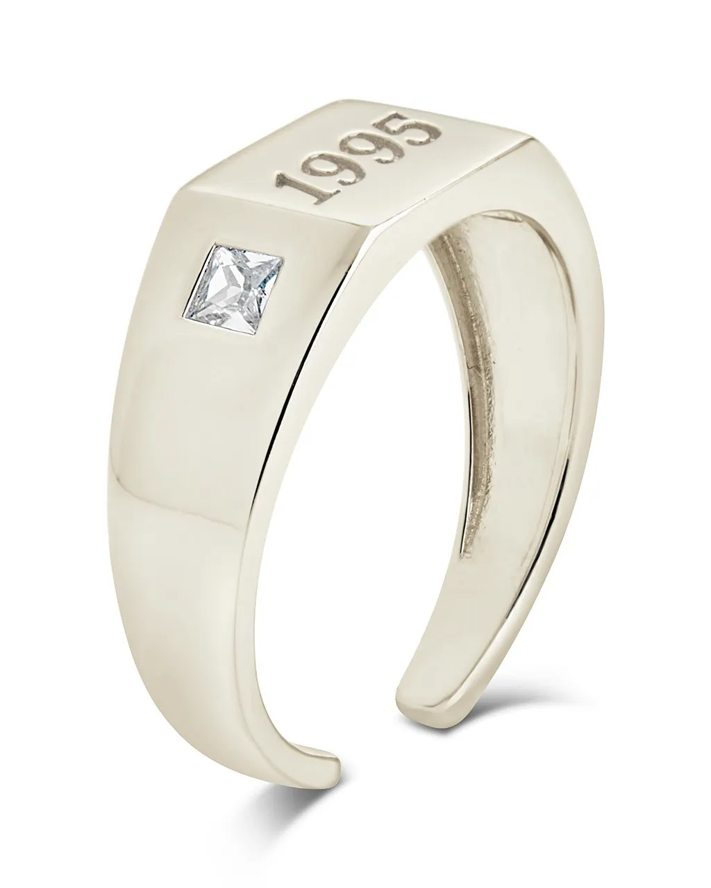 Sterling Silver Birth Year Signet Ring