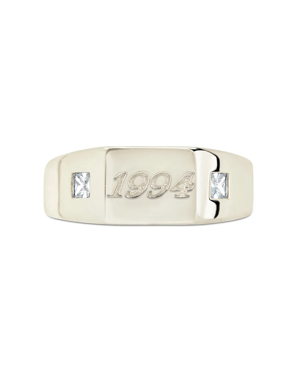 Sterling Silver Birth Year Signet Ring