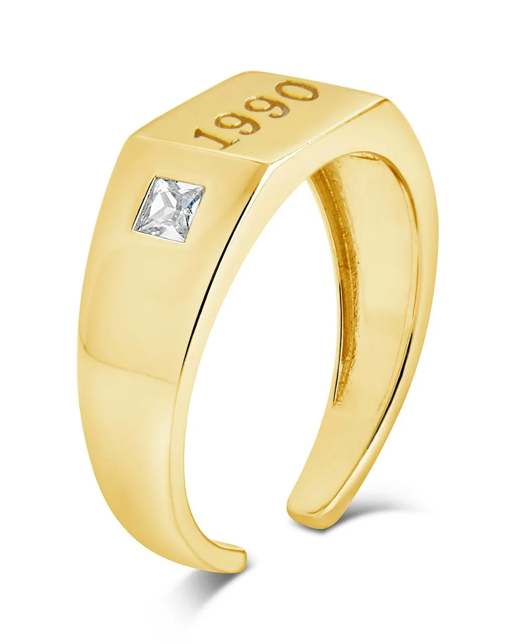 Sterling Silver Birth Year Signet Ring